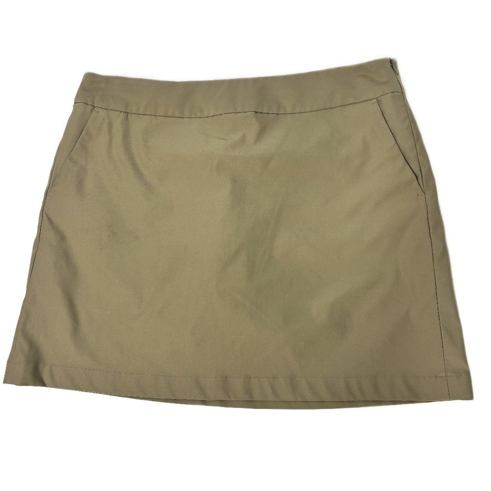 Nike Khaki Beige Dri Fit Cool Tournament Golf Skort Skirt Sz 10  EUC